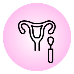 Pap smears and cervical cancer screening icon